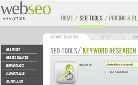 Web SEO Analytics Keyword Research Tool