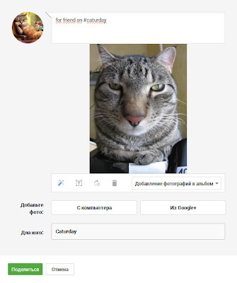 поделиться красивой фотке в популярном сообществе Google+ для получения плюсов
