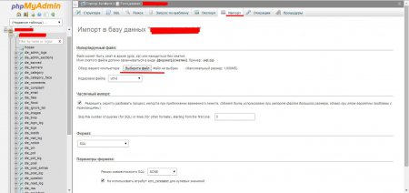 Импортируем базу нашего сайта на новый хостинг