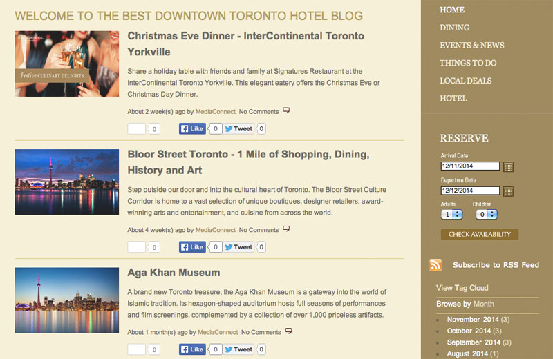 Блог отеля InterContinental Toronto Yorkville