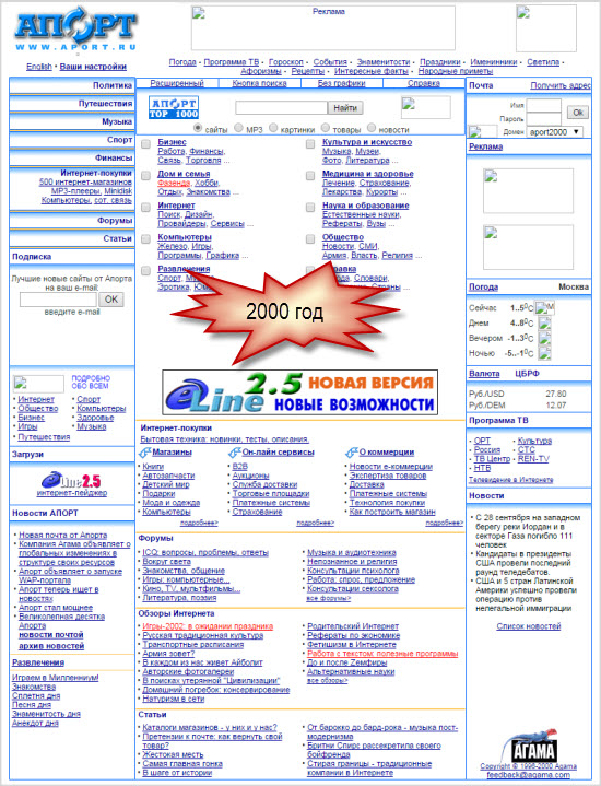 Апорт в 2000 году