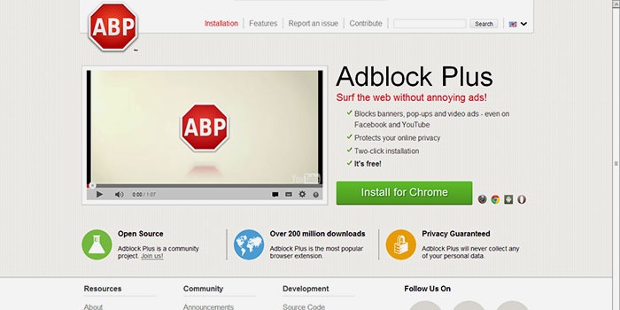 Расширение Adblock для блокировки рекламы