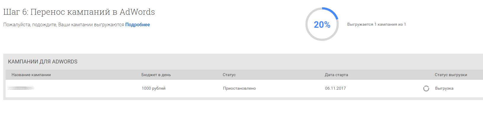 Пожалуйста подождите ваш. Перевод с кампании на кампанию.