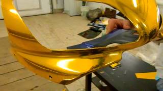 оклейка мотоцикла золотой хром пленкой INDIVIDUAL-DESIGN.RU