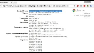 Как узнать номер версии браузера Google Chrome, не обновляя его