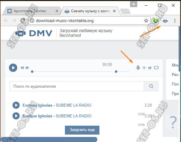 Расширение DVM - Download Music Vkontakte