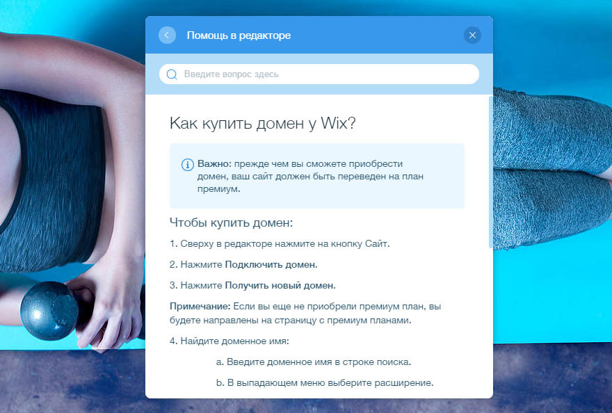 Покупка и прикрепление домена в Wix